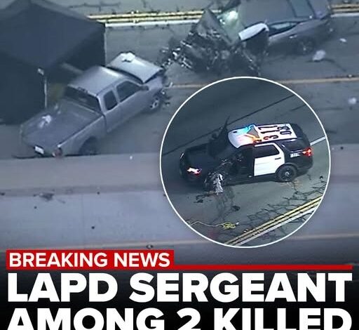 LAPD sergeant among 2 killed in crash on 405 Fwy through Sepulveda Pass; all SB lanes closed